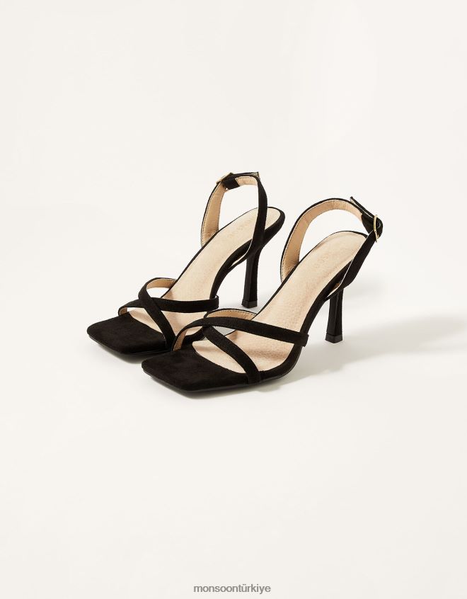 Monsoon kadınlar zar zor bantlı topuklu ayakkabılar JH86BT1553 ayakkabı siyah