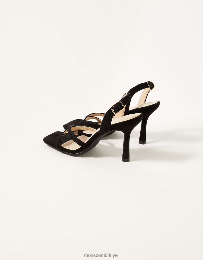 Monsoon kadınlar zar zor bantlı topuklu ayakkabılar JH86BT1553 ayakkabı siyah