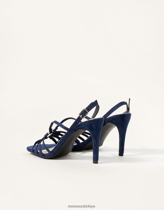 Monsoon kadınlar zar zor halka detaylı topuklu ayakkabı JH86BT1543 ayakkabı Mavi Donanma)