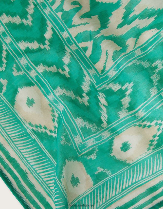 Monsoon kadınlar ikat baskı Malaya peştemâli JH86BT1183 Giyim yeşil