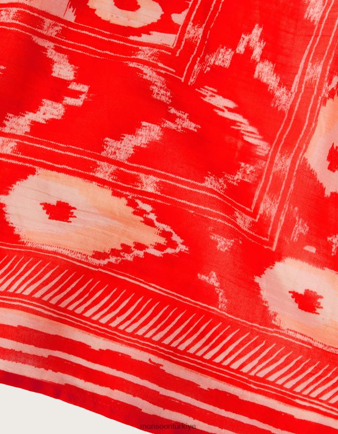 Monsoon kadınlar ikat baskı Malaya peştemâli JH86BT1185 Giyim turuncu