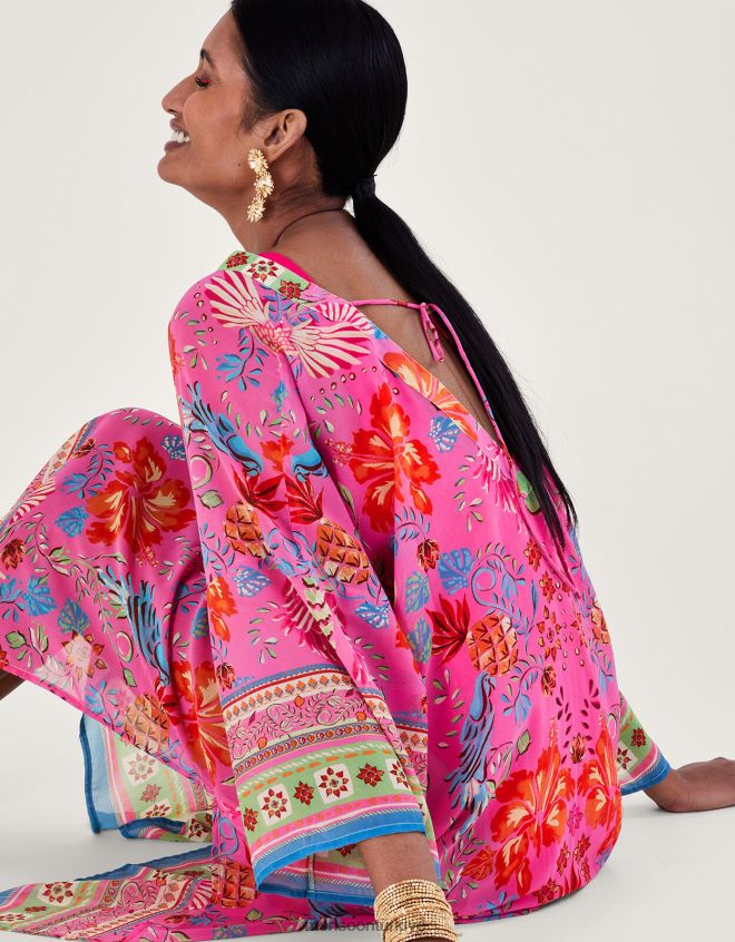 Monsoon kadınlar kiara baskılı uzun kaftan JH86BT224 Giyim moda