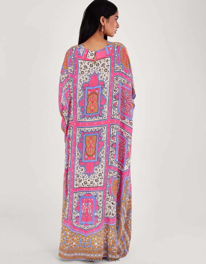 Monsoon kadınlar yüz yıldız hint yaz maxi kaftan JH86BT299 Giyim pembe