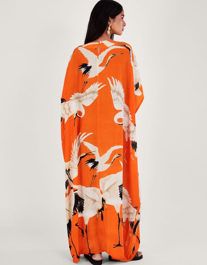 Monsoon kadınlar yüz yıldız leylek desenli maxi kaftan JH86BT79 Giyim şık