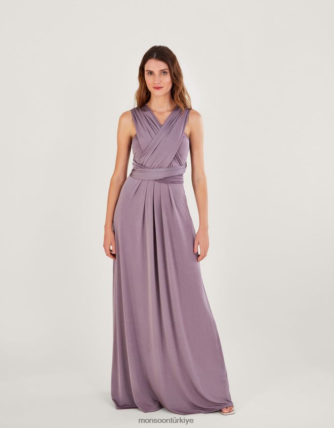 Monsoon kadınlar Thea Twist Me Tie Me Maxi Elbise JH86BT387 Giyim vizon