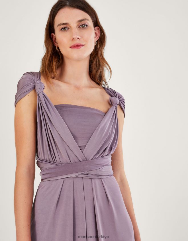 Monsoon kadınlar Thea Twist Me Tie Me Maxi Elbise JH86BT387 Giyim vizon