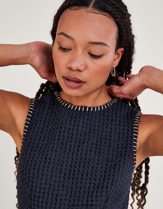 Monsoon kadınlar Tilly tüvit elbise JH86BT120 Giyim siyah