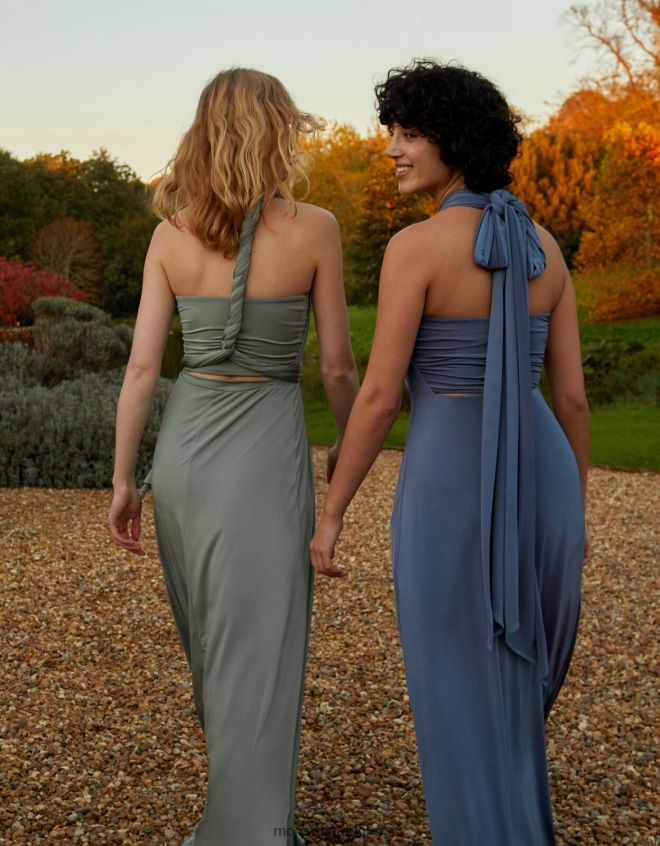 Monsoon kadınlar Tracy Twist Me Tie Me Maxi Elbise JH86BT1086 Giyim mavi