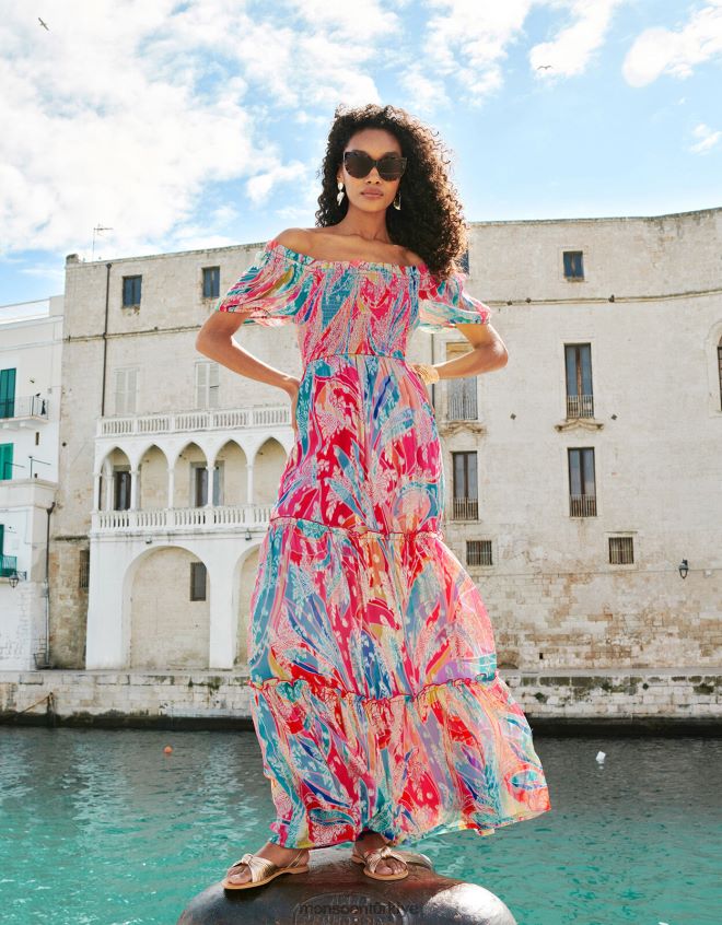 Monsoon kadınlar ariel metalik uzun elbise JH86BT558 Giyim çok