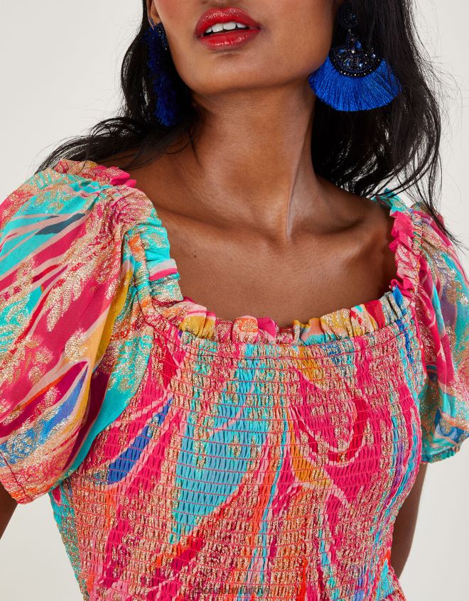 Monsoon kadınlar ariel metalik uzun elbise JH86BT558 Giyim çok