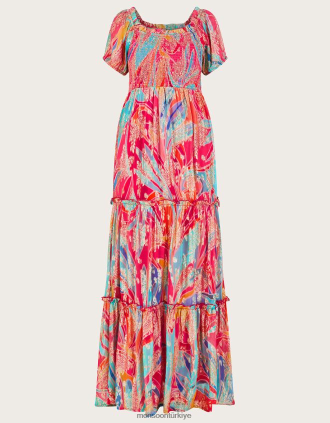 Monsoon kadınlar ariel metalik uzun elbise JH86BT558 Giyim çok