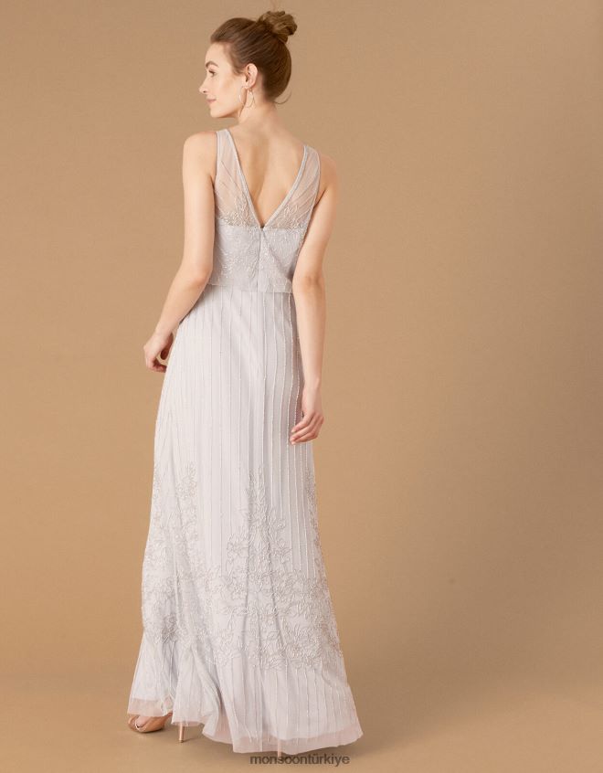 Monsoon kadınlar bella işlemeli maxi elbise JH86BT1152 Giyim mavi