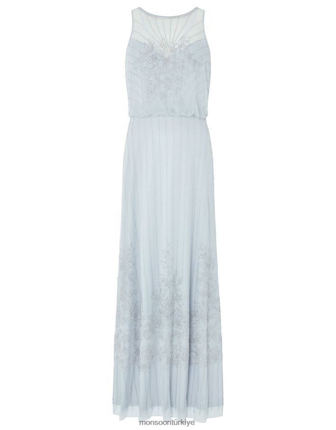 Monsoon kadınlar bella işlemeli maxi elbise JH86BT1152 Giyim mavi