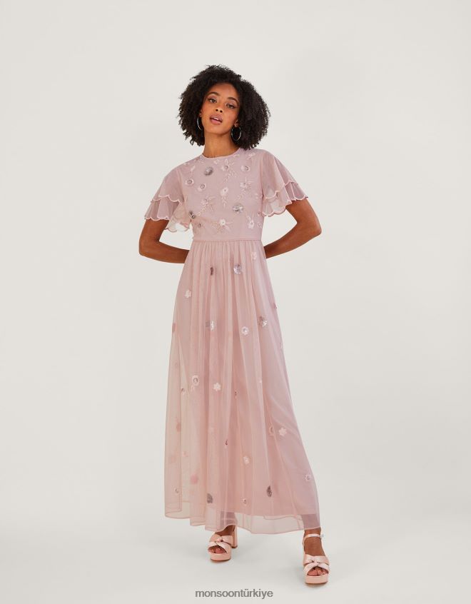 Monsoon kadınlar catherine süslenmiş kısa elbise JH86BT686 Giyim pembe (allık)