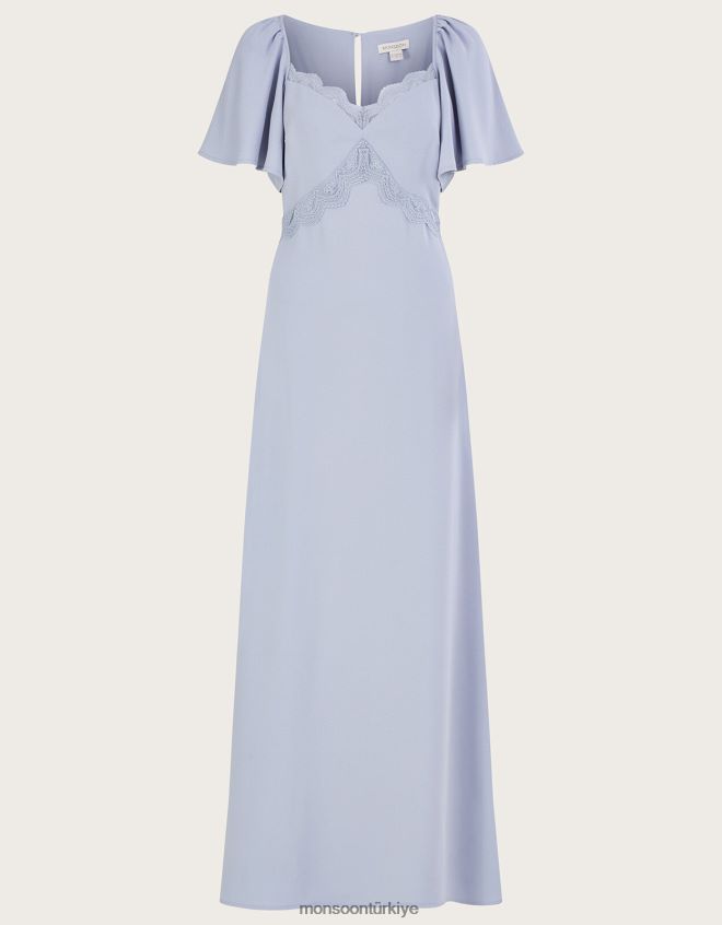 Monsoon kadınlar charlotte krep maxi elbise JH86BT20 Giyim bulut