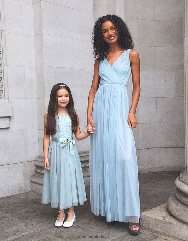 Monsoon kadınlar geri dönüştürülmüş polyesterden anne file maksi elbise JH86BT408 Giyim yeşil