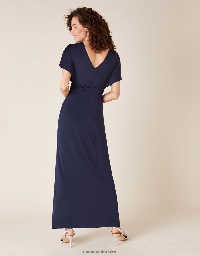 Monsoon kadınlar jessica daracık jarse maxi elbise JH86BT1145 Giyim Mavi Donanma)