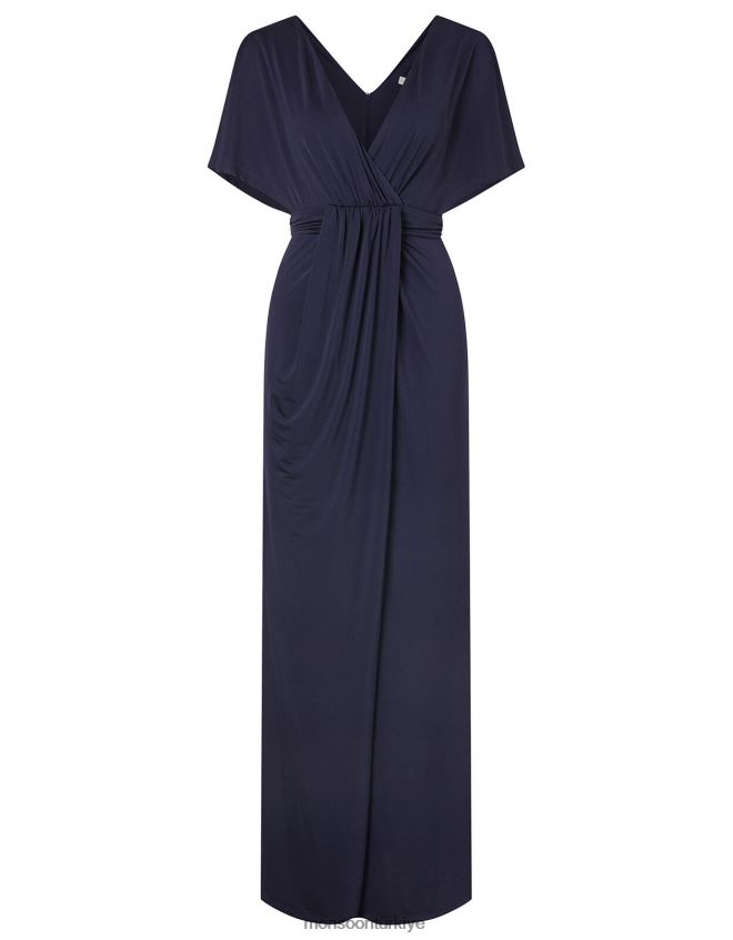 Monsoon kadınlar jessica daracık jarse maxi elbise JH86BT1145 Giyim Mavi Donanma)