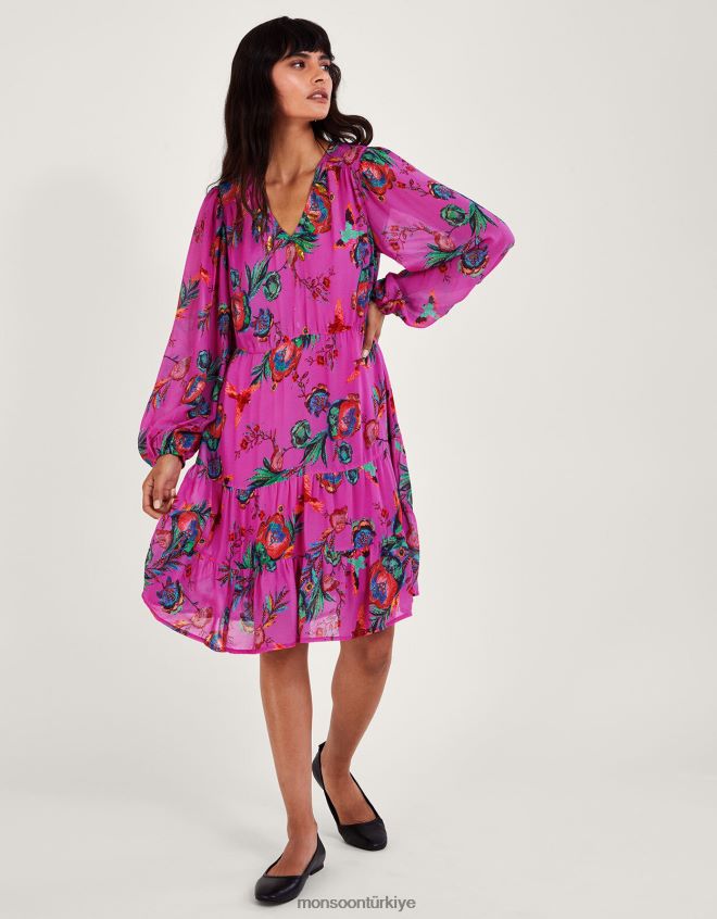 Monsoon kadınlar jordann çay elbisesi JH86BT11 Giyim pembe