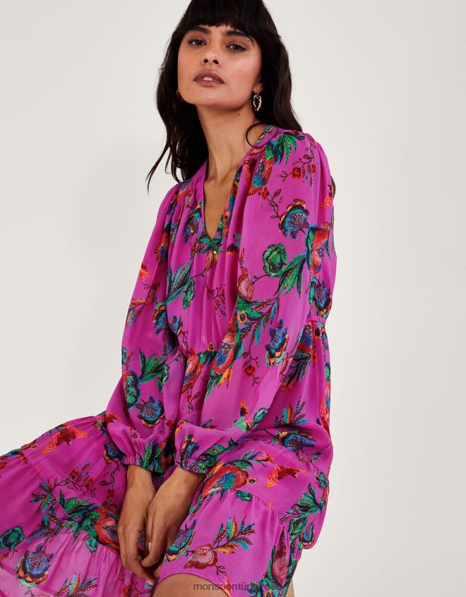 Monsoon kadınlar jordann çay elbisesi JH86BT11 Giyim pembe