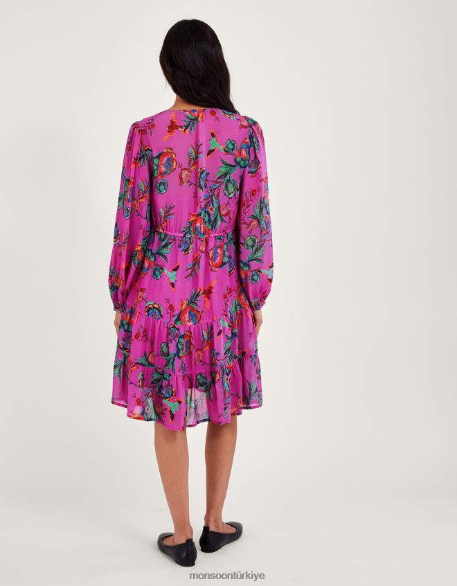 Monsoon kadınlar jordann çay elbisesi JH86BT11 Giyim pembe