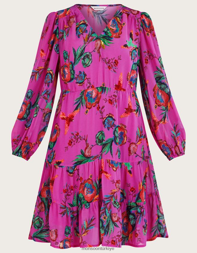 Monsoon kadınlar jordann çay elbisesi JH86BT11 Giyim pembe