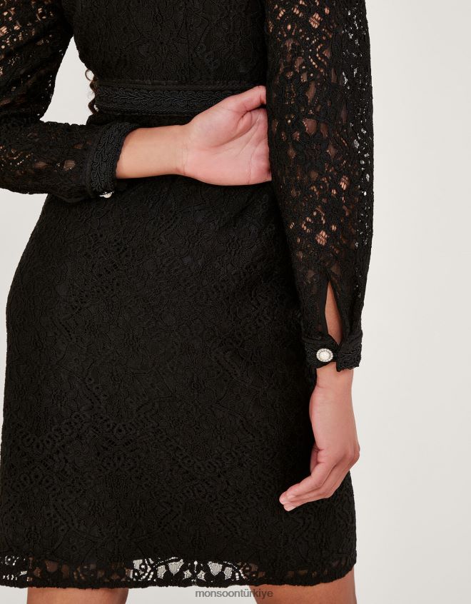 Monsoon kadınlar lillian dantelli vardiya elbise JH86BT97 Giyim siyah