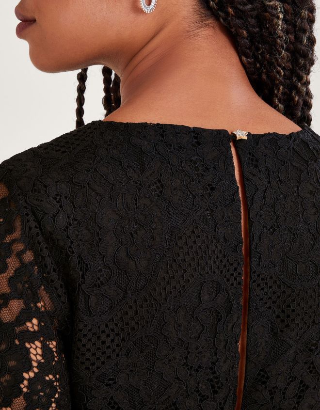 Monsoon kadınlar lucia dantelli çay elbisesi JH86BT72 Giyim siyah