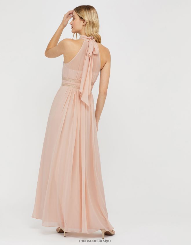 Monsoon kadınlar marion yular işlemeli maxi elbise JH86BT1168 Giyim çıplak