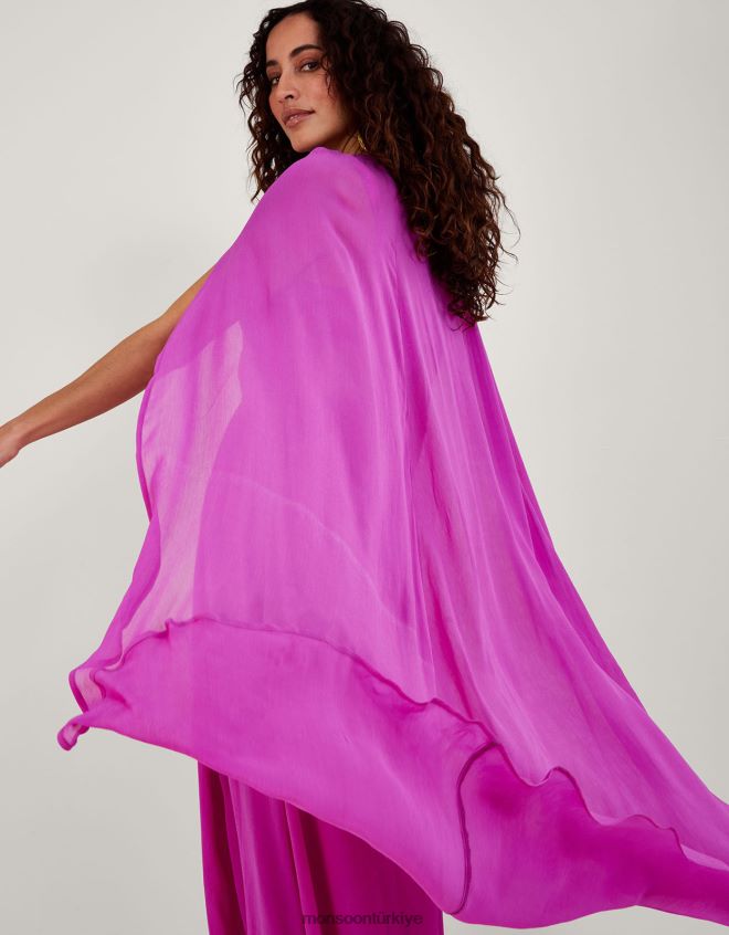 Monsoon kadınlar sürdürülebilir viskondan corinne cape maxi elbise JH86BT934 Giyim pembe