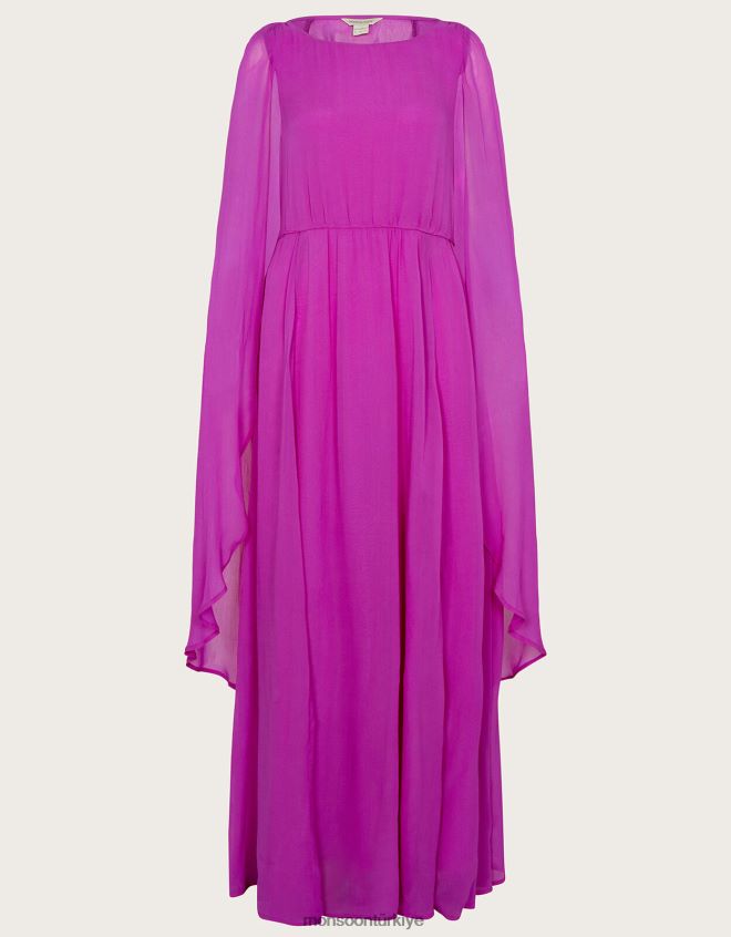 Monsoon kadınlar sürdürülebilir viskondan corinne cape maxi elbise JH86BT934 Giyim pembe