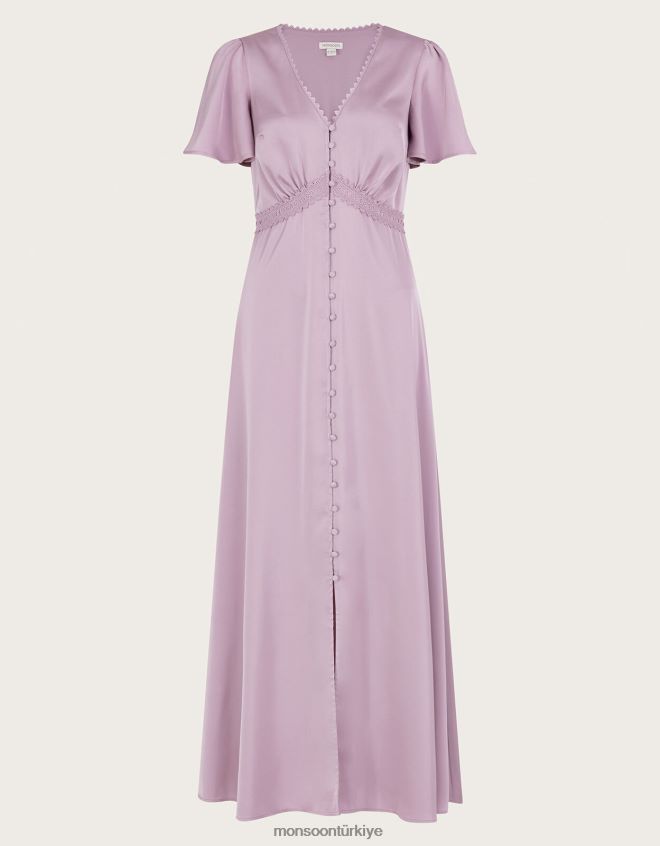 Monsoon kadınlar sarmaşık kısa boy maxi elbise JH86BT412 Giyim vizon