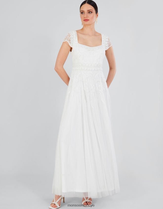 Monsoon kadınlar Simone gelin maxi elbise JH86BT803 Giyim fildişi