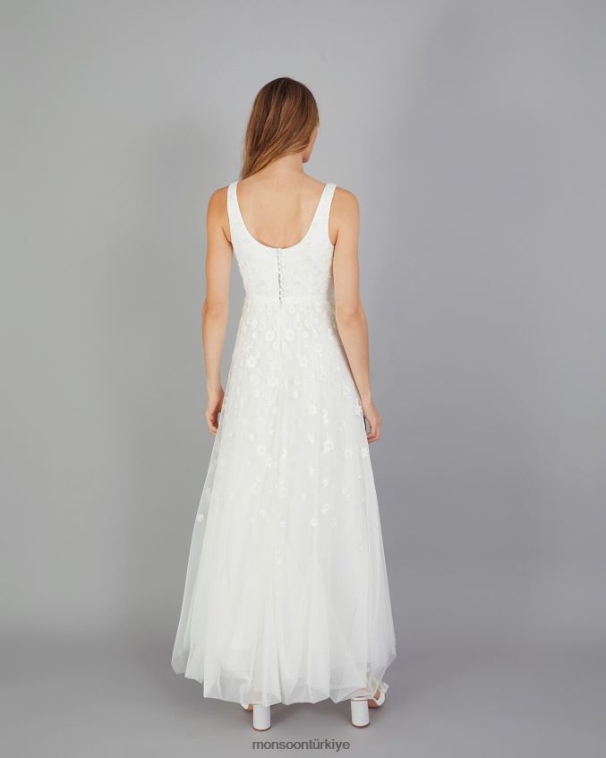 Monsoon kadınlar amelie işlemeli gelinlik JH86BT401 Giyim fildişi