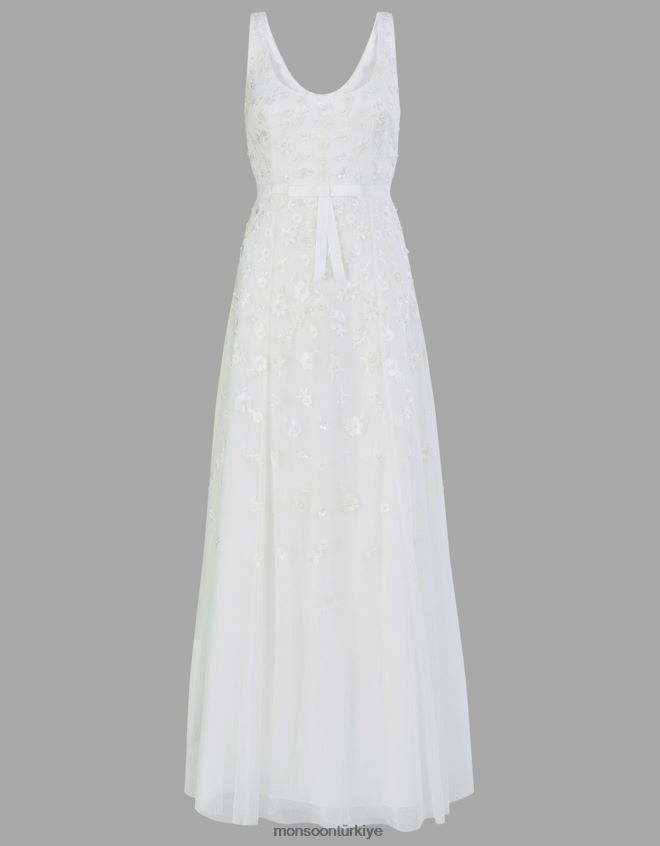 Monsoon kadınlar amelie işlemeli gelinlik JH86BT401 Giyim fildişi