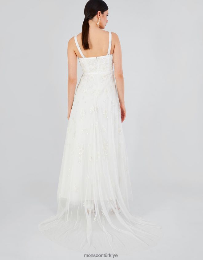 Monsoon kadınlar caroline süslenmiş gelinlik JH86BT695 Giyim fildişi