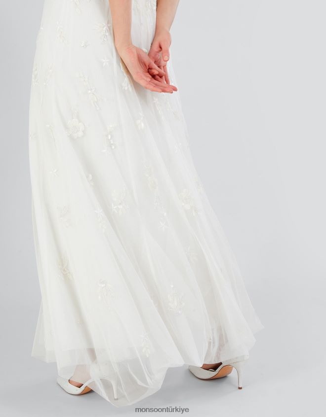 Monsoon kadınlar caroline süslenmiş gelinlik JH86BT695 Giyim fildişi