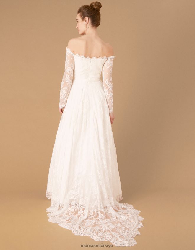 Monsoon kadınlar cecily gelin bardot dantel maxi elbise JH86BT1131 Giyim fildişi