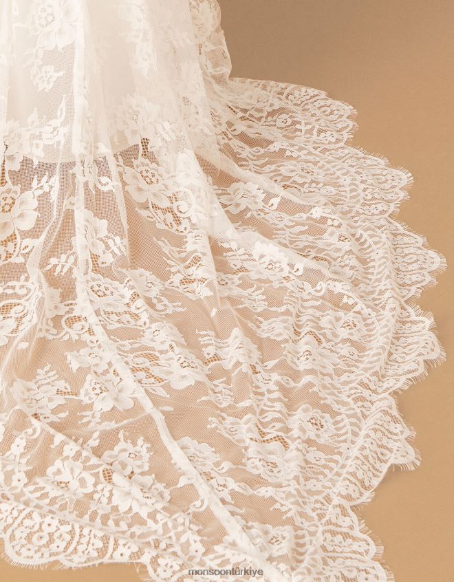 Monsoon kadınlar cecily gelin bardot dantel maxi elbise JH86BT1131 Giyim fildişi