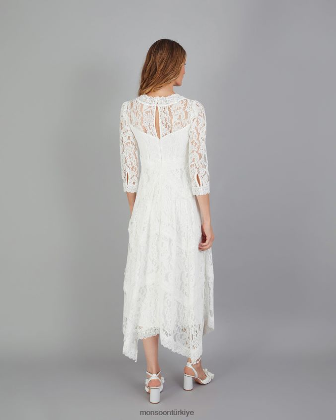 Monsoon kadınlar emily dantel mendilli gelinlik JH86BT617 Giyim fildişi
