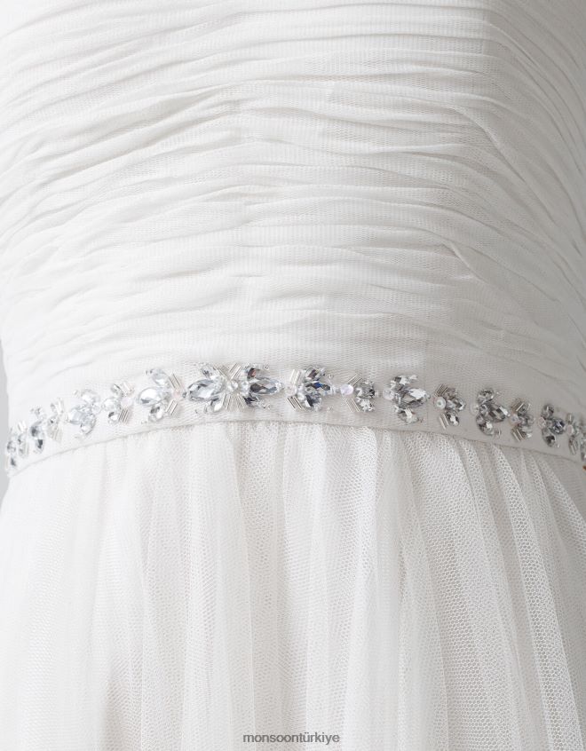 Monsoon kadınlar klara işlemeli gelinlik JH86BT1180 Giyim fildişi