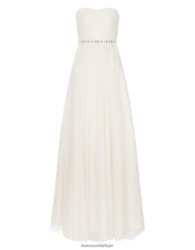 Monsoon kadınlar klara işlemeli gelinlik JH86BT1180 Giyim fildişi