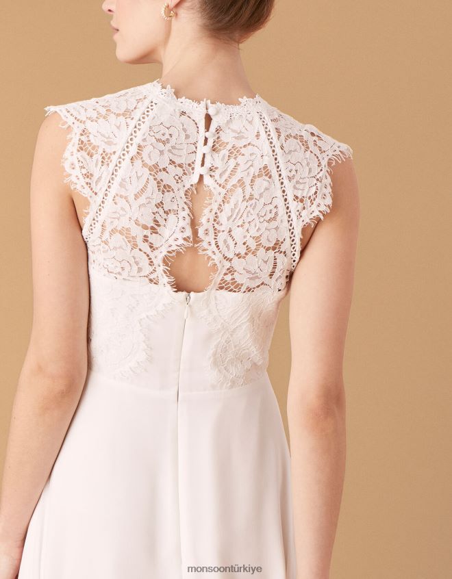 Monsoon kadınlar lilian dantel korsajlı gelinlik JH86BT1156 Giyim fildişi