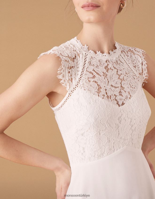 Monsoon kadınlar lilian dantel korsajlı gelinlik JH86BT1156 Giyim fildişi
