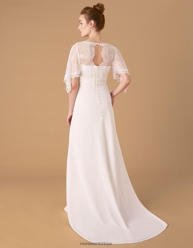 Monsoon kadınlar linda dantel melek kollu gelinlik JH86BT2743 Giyim fildişi
