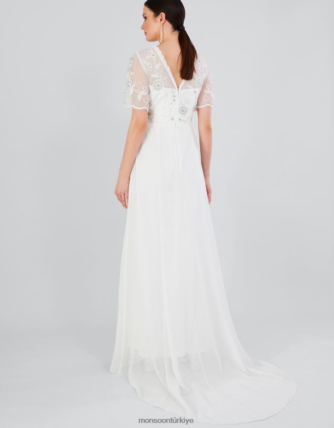 Monsoon kadınlar liz işlemeli gelinlik JH86BT704 Giyim fildişi