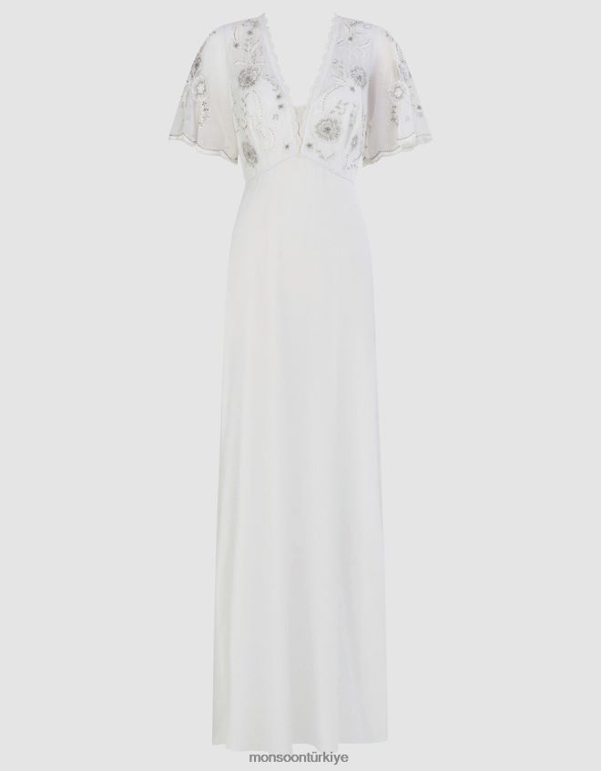 Monsoon kadınlar liz işlemeli gelinlik JH86BT704 Giyim fildişi