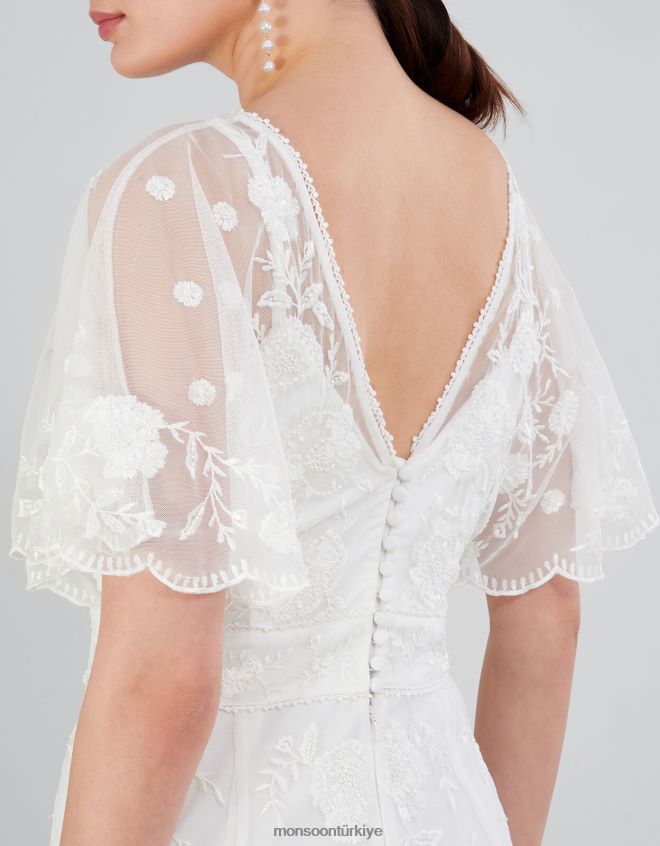 Monsoon kadınlar maggie işlemeli gelinlik JH86BT932 Giyim fildişi