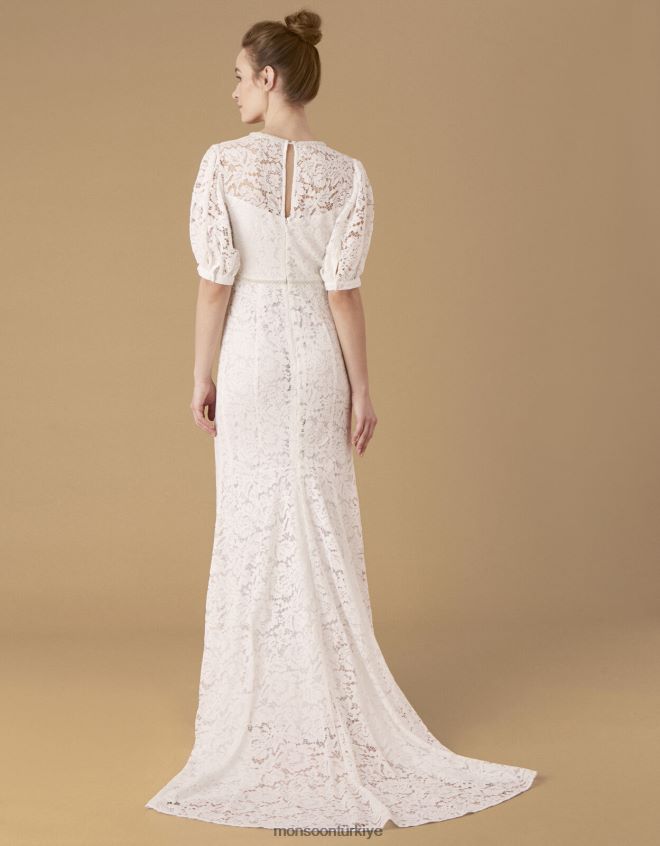 Monsoon kadınlar nicky boncuklu dantel gelinlik JH86BT2741 Giyim fildişi