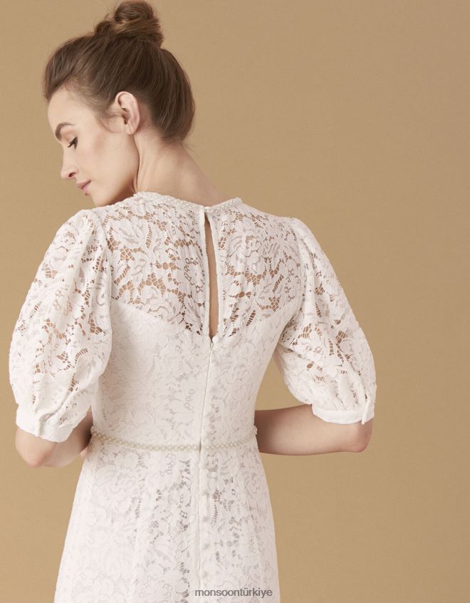 Monsoon kadınlar nicky boncuklu dantel gelinlik JH86BT2741 Giyim fildişi